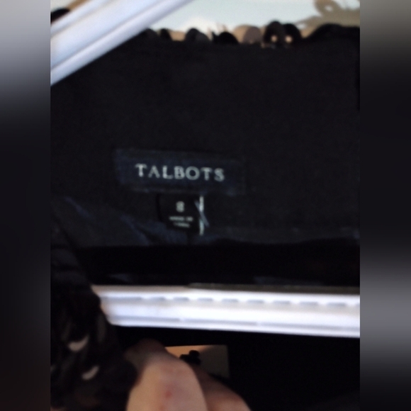 Talbots 8 women's ruffle neck black evening dress (Rox003) - Picture 2 of 6